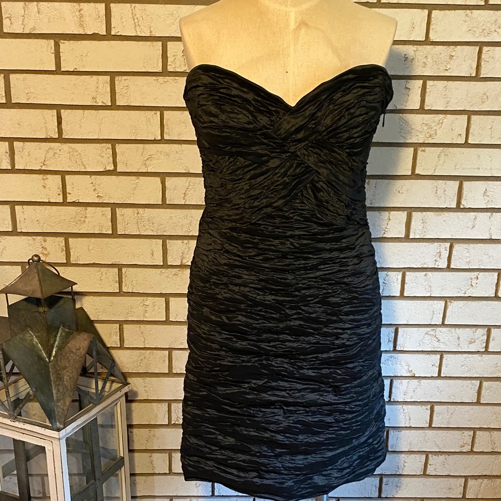 BCBGMaxAzria Black Strapless Dress